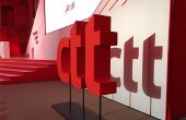 Logo suspended in custom structure